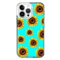 thumbnail image 1 of MUNDAZE Apple iPhone 14 Pro Max Yellow Sunflowers Polkadot on Turquoise Teal Double Layer Phone Case Cover, 1 of 5