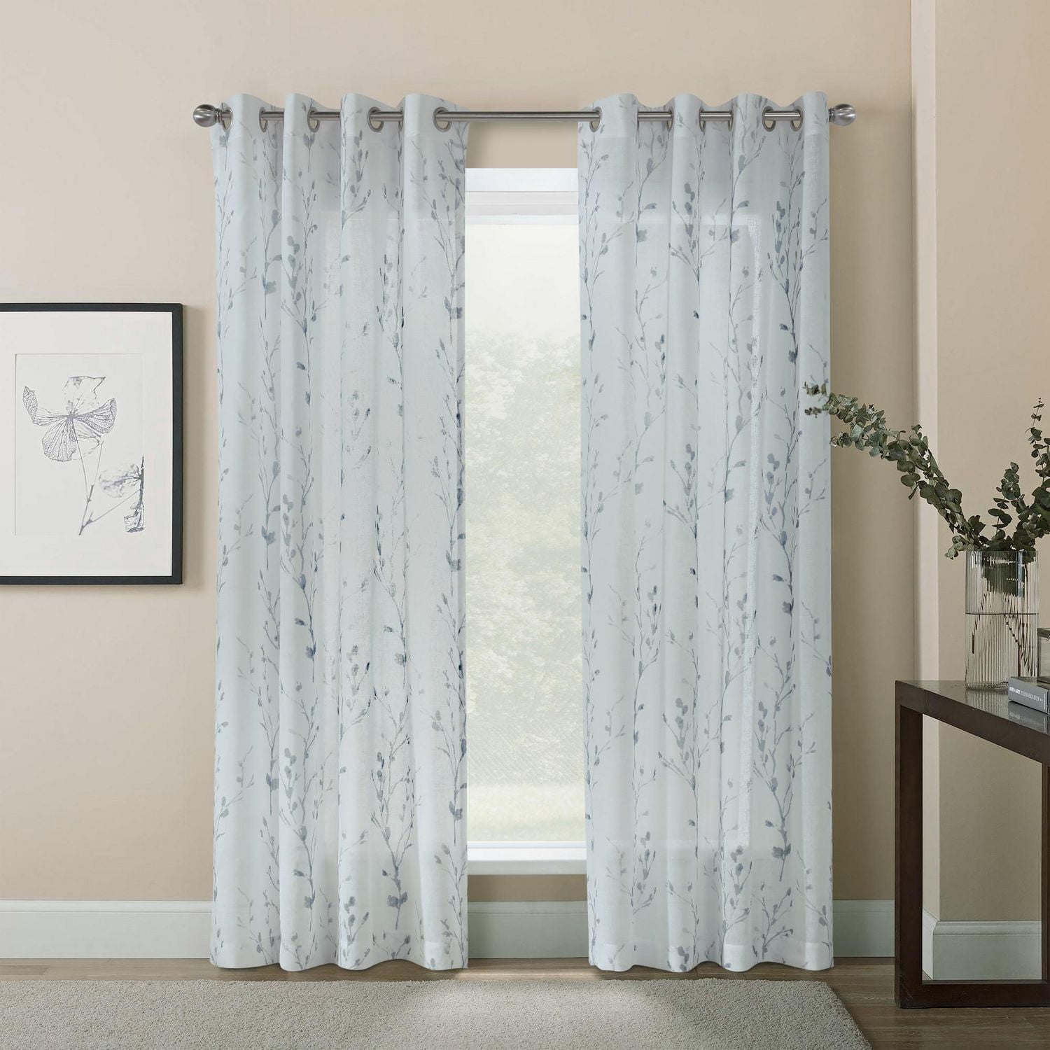 Petra Light Filtering Grommet Indoor Curtain 52" x 108" in White
