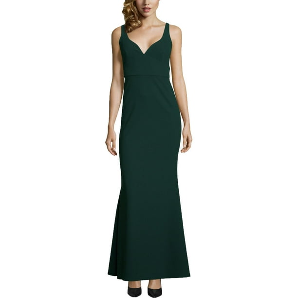 betsy and adam v neck gown