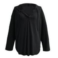 thumbnail image 4 of Tranfacy Chandails à Capuchon pour Femmes, Chandails à Capuchon Oversize pour Femmes, Blouse Décontractée Mode pour Dames à Manches Longues Unies Chandail Chandails en Molleton, 4 of 5