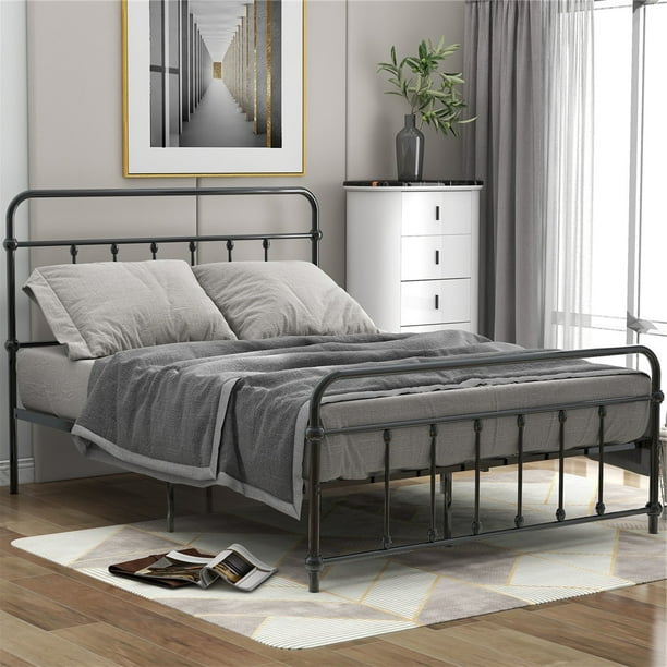 Metal Bed Frame With Headboard, Metal Bed Frame Without Footboard