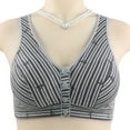 thumbnail image 2 of Timegard Front Closure Bras for Women Striped Wireless Full Coverage Wide Strap Comfortable Everyday Bras, 2 of 7