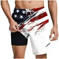 thumbnail image 2 of Axiiglly Mens Shorts 4th of July Swim Trunks Independence Day Bathing Suit Patriotic Casual Plus Size Shorts with Liner Flag Print Elastic Waist Board Shorts, 2 of 6