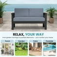 thumbnail image 4 of Outdoor Patio Furniture Set, 2-Seater HDPE Loveseat Sofa, Weather-Resistant Outdoor Furniture,Black Frame with Gray Cushions, 4 of 6