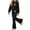 Black C, variant on Enjoytime Girl Outfits 2 Piece Print Crew Neck Long Sleeve Sweatshirt Flared Pants Tracksuit Sets Casual Kids Clothes for Fall Winter
