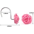 thumbnail image 4 of FINROS 12 ganchos decorativos antióxido para cortina de ducha, diseño de rosas, anillas para cortina de ducha, ganchos (rojo) Xemadio LRWJ207-2, 4 of 7