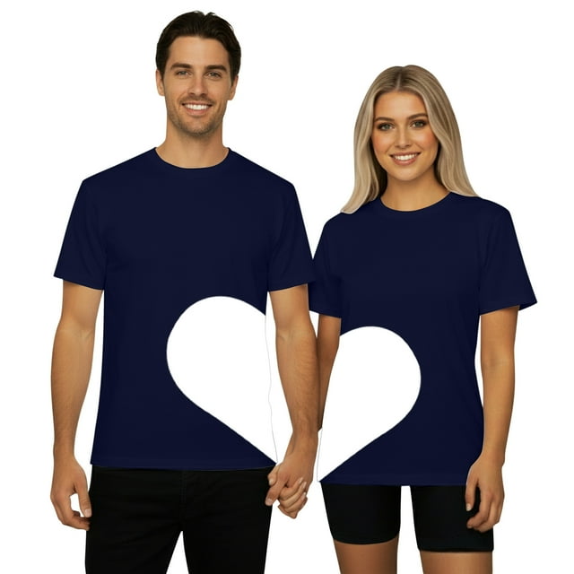 T-Shirts pour Femmes Classification des Produits / Imprimé Titre de Produit Col Rond T-Shirt Blouse Douce Décontractée pour Usage Quotidien et Tenues Assorties pour Couple