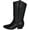 White Pu/L-Nude, variant on Cowboy Boots for Women - Western Style Mid-Calf Stacked Heel Boot - Ring By Chariot & Co (Bone Pu, 9)