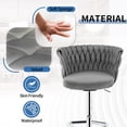 thumbnail image 6 of Lamerge Velvet Bar Stool Set of 4, Counter Height Barstools Adjustable Kitchen Island Chairs, Swivel Bar Stools Upholstered Bar Chairs Counter Stool Armless Chairs with Back & Footrest, Grey, 6 of 7