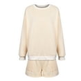thumbnail image 5 of LilyLLL Womens Fleece Lined Pajamas Loungewear Fleece Lined Sweatshirt Shorts Sleepwear Pjs, 5 of 5