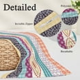 thumbnail image 2 of Bohemia Ethnic Pillow Covers, Linen Long Throw Pillow Case, Boho Tribal Teal Orange Purple Stripes Leaves Holiday Pillow Protector Decorative Cushion Cover for Living Room/Bedroom 12" x 20", 2 of 8
