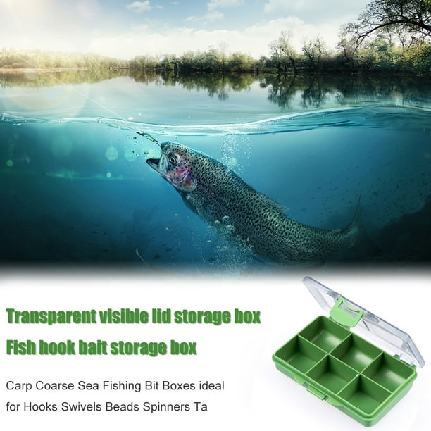 Coiry Multi-Slot Lures Bait Hooks Box Fishing Tackle Storage Container (6  Cells) 