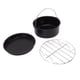 thumbnail image 4 of Accesorios para freidora, acero inoxidable, para hornear pasteles, barril para Pizza, parrilla, revestimiento antiadherente, apto para lavavajillas, negro, 8 pulgadas, 4 of 14