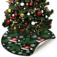 thumbnail image 5 of Coolnut Christmas Hat Leaves Christmas Tree Mats Waterproof Tree Skirt, Winter Snowflake Xmas Tree Stand Tray Mat Floor Protector Pad for Holiday Party Decoration, 28.3", 5 of 6