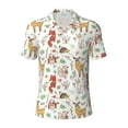 thumbnail image 2 of Daiia Cute Little Animals Pattern Men’s Polo Shirts,Solid Deck Shirt,Classic Fit, Breathable Cotton Polo for Casual and Sport Wear-, 2 of 7