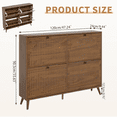 thumbnail image 3 of Oubayajia Shoe Cabinet with 4 Flip Drawers, Narrow Shoe Rack Cabinet, Freestanding Shoe Organizer for Entryway Hallway, 5 Sturdy Legs, Walnut, 3 of 8