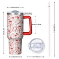 thumbnail image 2 of Red Christmas Snowman Pattern Tumbler with Handle and Lid,40oz Double Wall Vacuum Insulated Tumbler,Cups Gift for Women and Men, 2 of 7