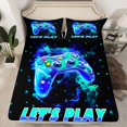 thumbnail image 2 of Manfei Cartoon Console Bed Sheets,Modern Video Game King Sheets,Blue Green Black Sheet Set For Boys Teens,Super Cozy Room Decor,4-Piece, 2 of 7