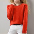 thumbnail image 2 of WXFAZCVU Girls Sweater Casual Round Neck Kids Long Sleeve Pullover Tops Versatile Daily Wear Size 11-12 Years, 2 of 4