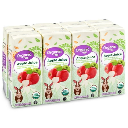 Great Value Organic Apple Juice, 6.76 fl oz, 8 Count Boxes