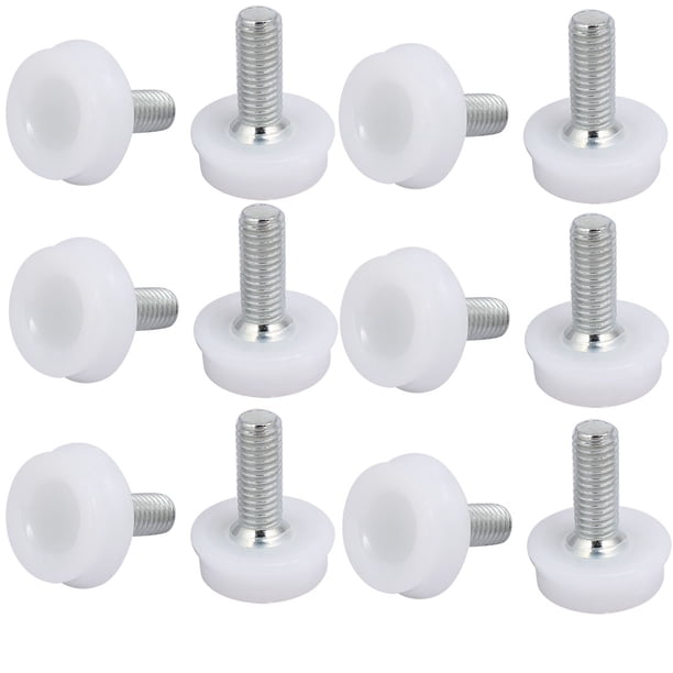 Uxcell paquete de 12 D25 M8x20mm Pie Nivelador Ajustable de Base Plástica para Muebles