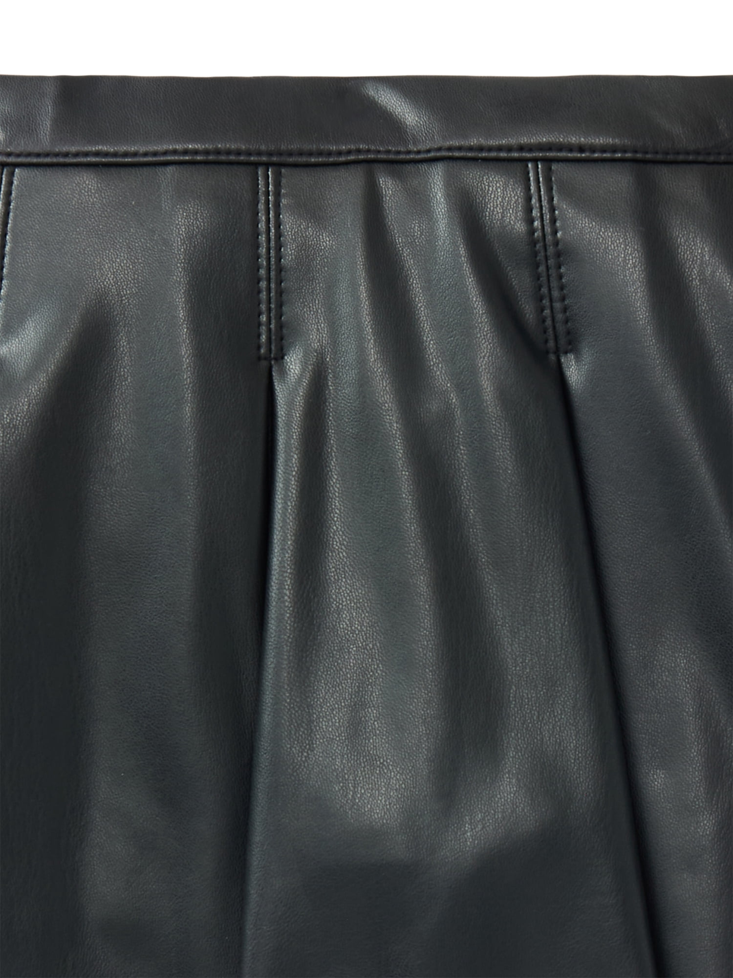 Wonder Nation Toddler Girls Pleated Faux Leather Skirt, Sizes 12M-5T