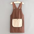thumbnail image 5 of No-Tie Cross Back Chef Apron with 2 Removable Towel Pockets Cross-Back Kitchen Apron Comfortable Easy To Clean for Men & Women Cooking Baking Grilling BBQ (Khaki), 5 of 10
