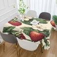 thumbnail image 2 of Yayeee Tablecloths 54" x 54" Rectangle Wrinkle Resistant Party Table Cover, Beige Strawberry, 2 of 8