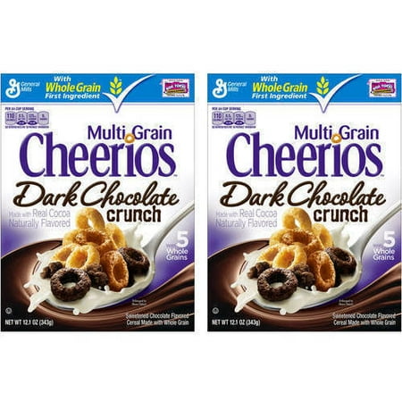 Multi Grain Cheerios Dark Chocolate Crunch Cereal, 12.1 oz (Pack of 2)