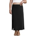 thumbnail image 3 of Asklazy Women's Casual Elegant Elastic High Waist Side Split Floral Lilies Midi Skirt, 3 of 11