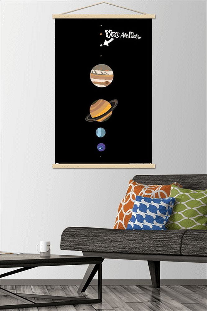 The Big Bang Theory - Planets Wall Poster with Wooden Magnetic Frame, 22.375" x 34"
