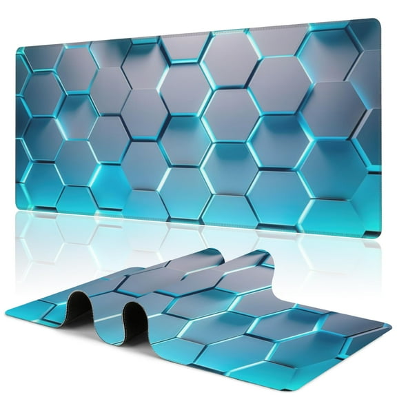 WEN Gaming mouse pad, large desktop pad, large keyboard mouse pad with stitched edge anti-slip base