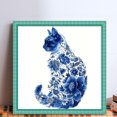 thumbnail image 2 of Kit Punto Cruz Con Gato Hilo Algodón Ecológico Bordado 11CT 40x40cm, 2 of 9