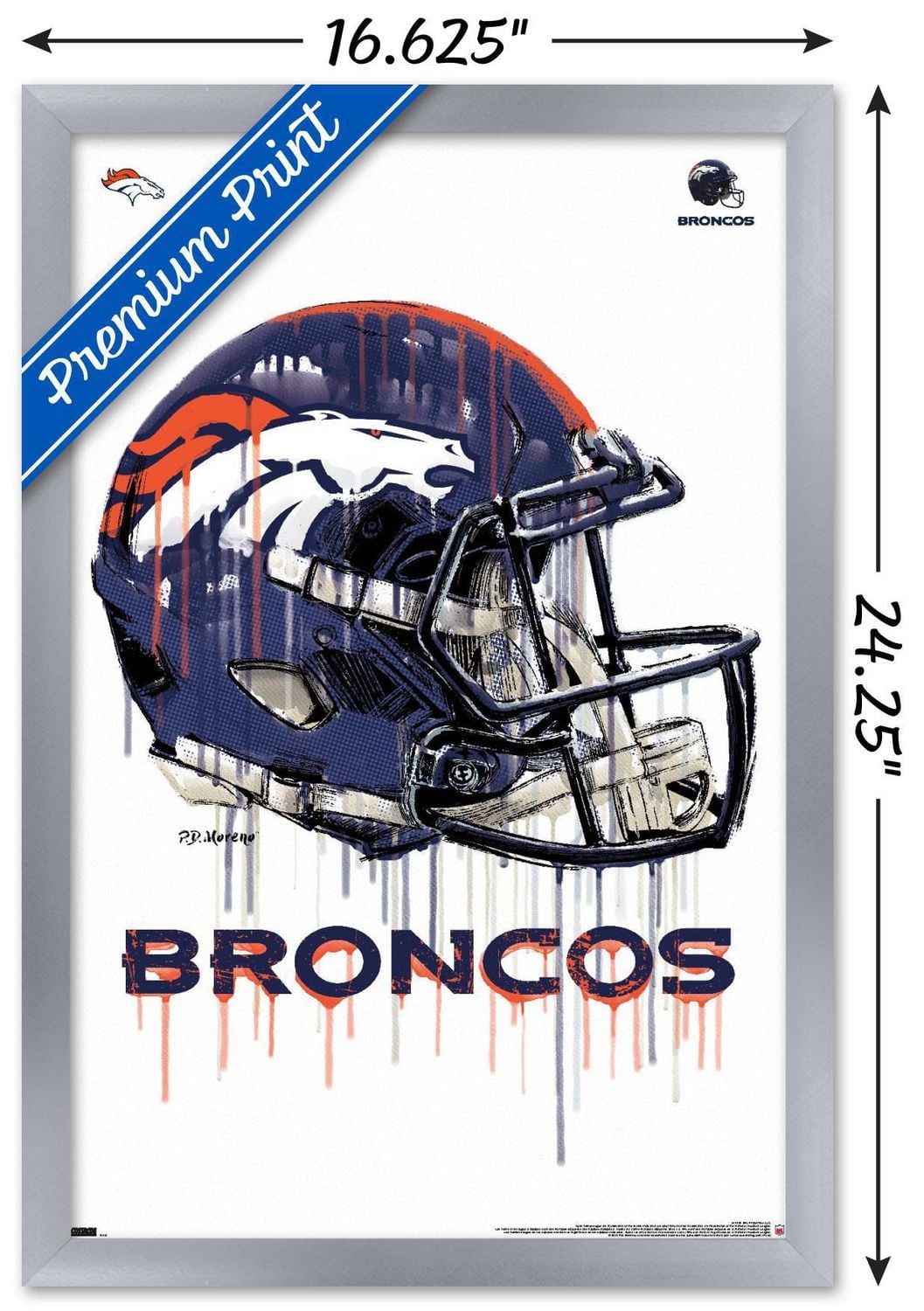 NFL Denver Broncos - Drip Helmet 20 Wall Poster