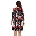 thumbnail image 4 of VEPKUL V Neck Plus Size Dresses 3/4 Sleeve Casual Loose Swing Fall Dress with Pockets Flower47_1X, 4 of 9