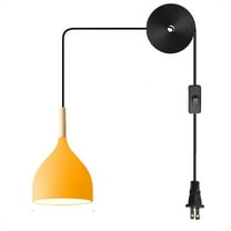 JLOWCO Plug in Pendant Light Modern Hanging Lights with Plug in Cord Bedroom Farmhouse Light Fixtures Kitchen Yellow Farmhouse Lighting Fixtures (LED Bulb Include)