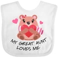 thumbnail image 3 of Inktastic My Great Aunt Loves me- bear and hearts Boys or Girls Baby Bib, 3 of 4