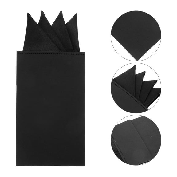 PENIKOKO Men's Black Pocket Square Handkerchief Suit Accessory for Weddings, Parties, Formal Events, and Business Attire
