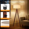 thumbnail image 4 of Wood Tripod Floor Lamp, Mid Century Standing Lamp, Modern Design Studying Light for Living Room, Bedroom, Study Room and Office, 4 of 8