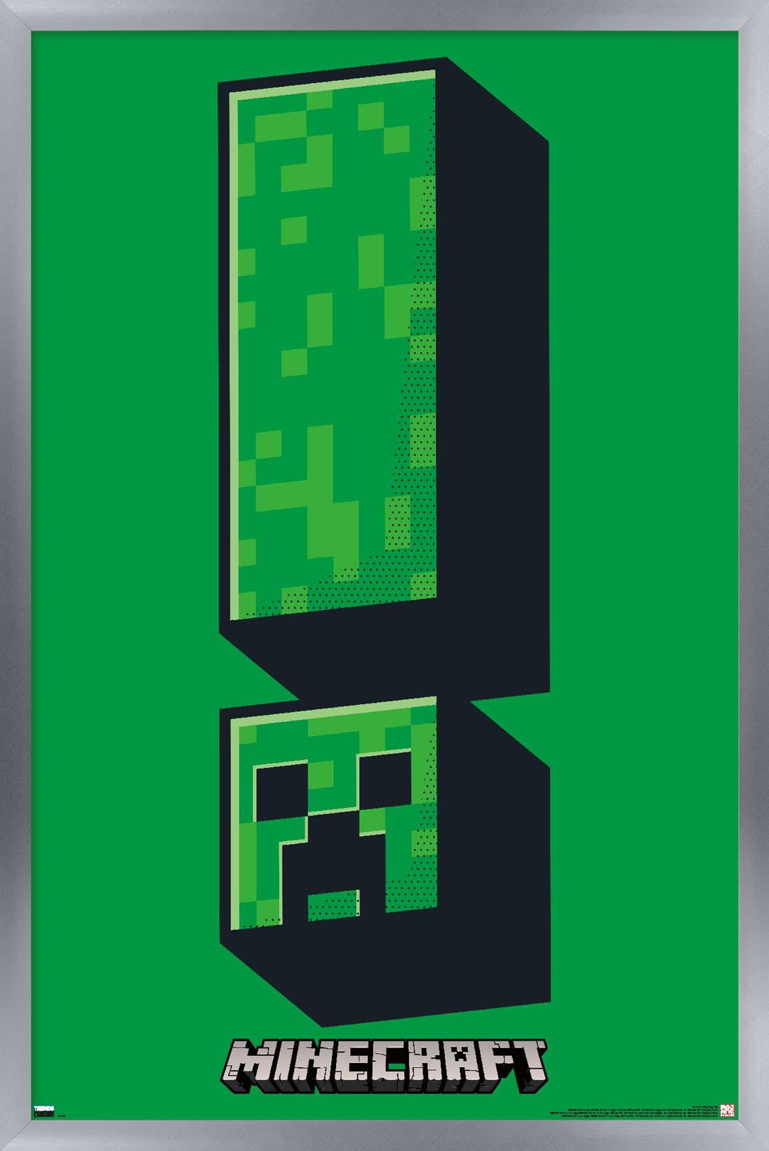 Minecraft Creeper Symbol Wall Poster, 22.375" x 34", Framed