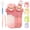 Pink, variant on Kawaii Water Bottle, 26oz Cute Water Bottle with Straw, Double Drinking Design, Leakproof, Multiple Locking, 3D-Cartoon Pattern, Portable Water Bootle for Travel, Picnic, Sport (Purple)