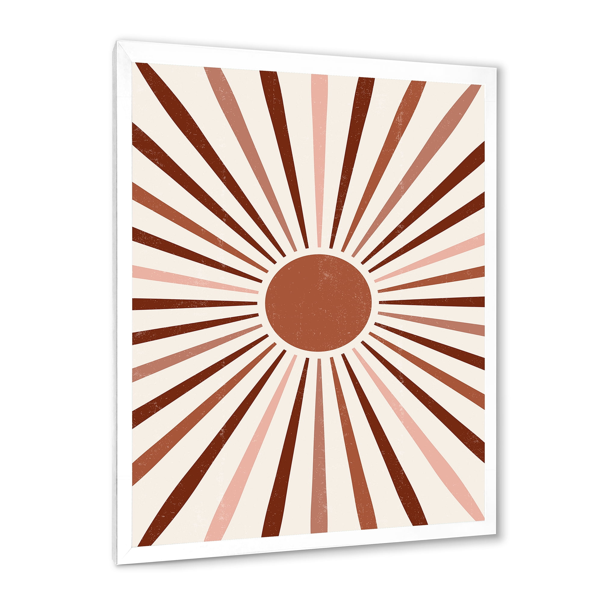 Designart 'Radiant Geometric Sun' Modern Framed Art Print
