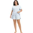 thumbnail image 4 of Cueply Women’s Plus Size Pajama Set Short Sleeve Sleepwear Loungewear 2 Piece Soft Top & Drawstring Shorts with Pockets, 4 of 8