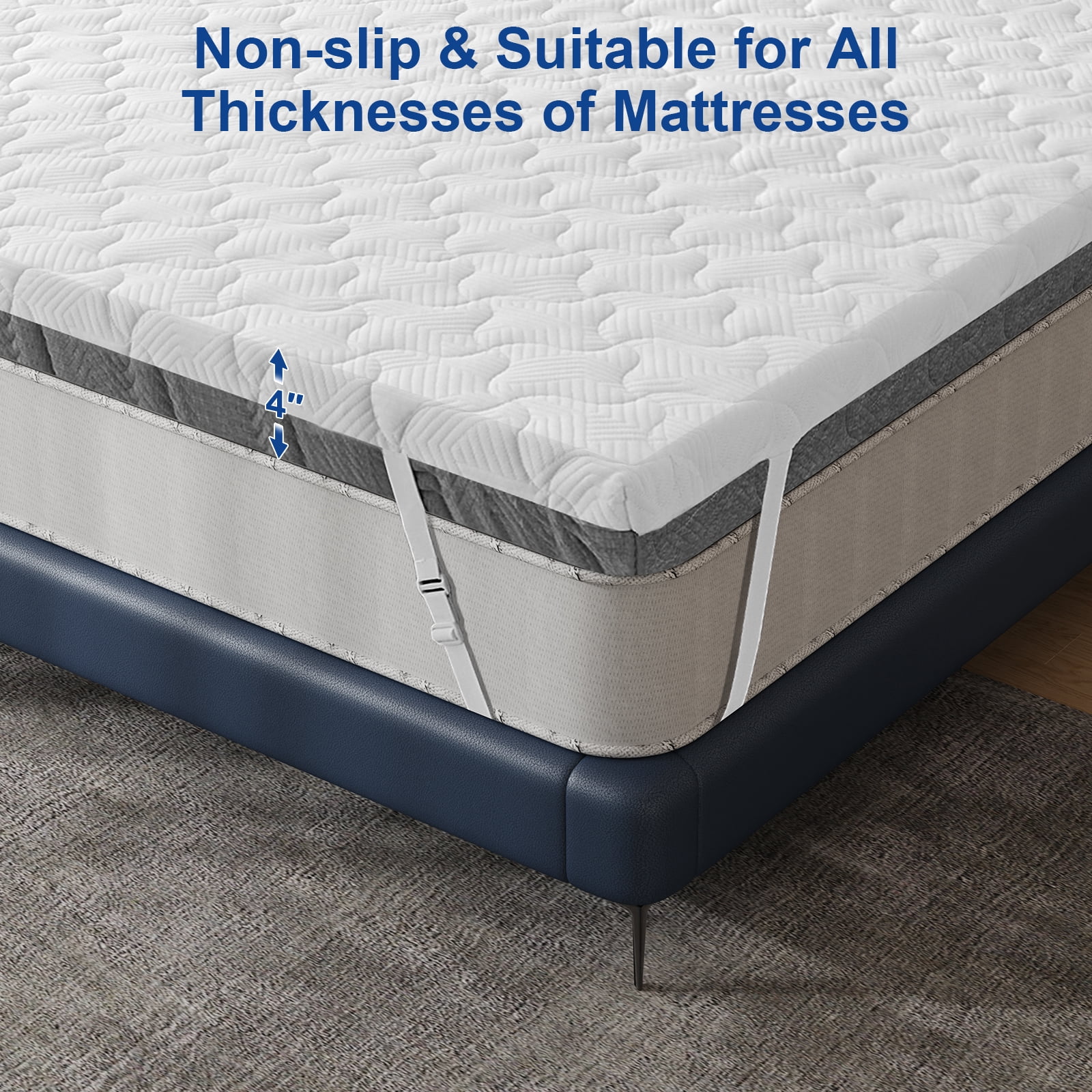 Extra Firm Mattress Topper Twin XL 3-inch Memory Foam + Support Foam, Double-Sided for Sleeping, Pain Relief, High-Density Firm Mattress Topper with Removable Cover, CertiPUR-US Certified, 80"×38"