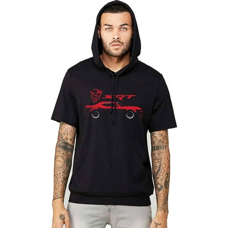 - Men's Dodge Challenger Demon SRT Black Short Sleeve Hoodie T-Shirt Large Black