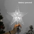 thumbnail image 4 of Bewildely Estrella iluminada Topper alimentada por Navidad vacaciones árbol luz hogar Navidad boda hogar arte decoración brillo Accesorios Kits de decoración para fiestas Bewildely HA009803-00, 4 of 6