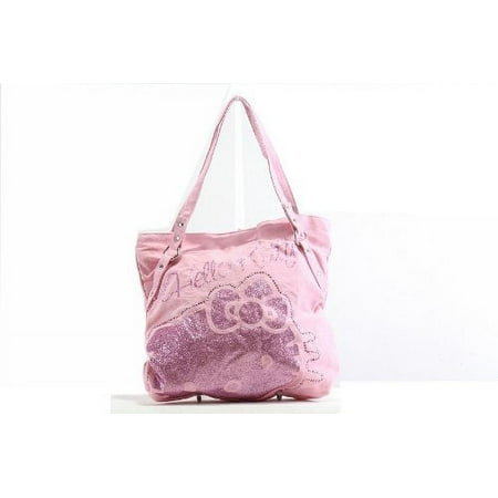 Hello Kitty Kitty Rocks Pink Glitter Tote Bag