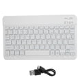 thumbnail image 1 of Teclado inalámbrico Bluetooth de 10 pulgadas con retroiluminación RGB, tecla cuadrada para teléfono, tableta, blanco tailandés, 1 of 5