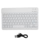 thumbnail image 1 of Teclado inalámbrico Bluetooth de 10 pulgadas con retroiluminación RGB, tecla cuadrada para teléfono, tableta, blanco tailandés, 1 of 14