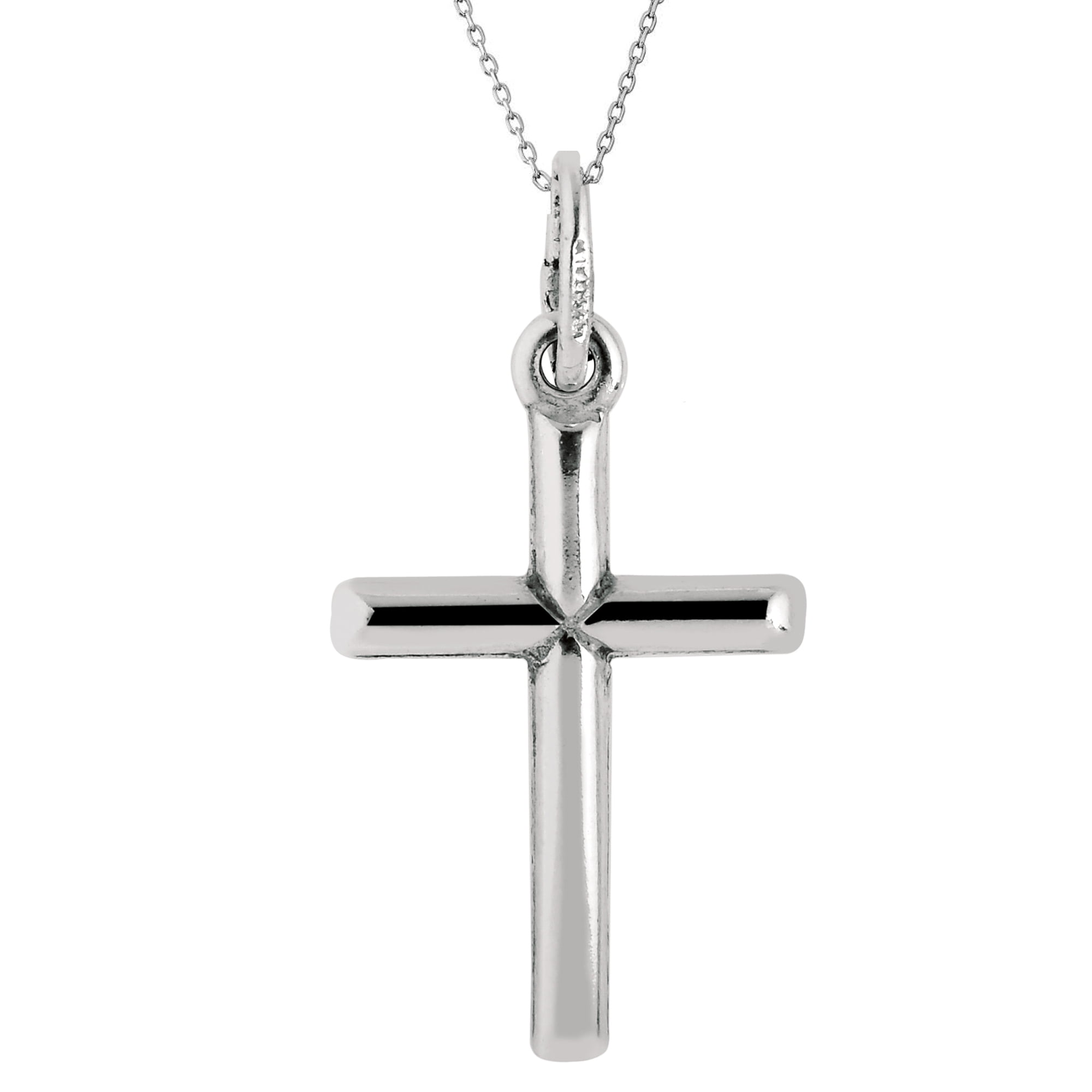 Ritastephens - Sterling Silver Mini Cross Pendant with Chain Necklace 16 Inches - Walmart.com 